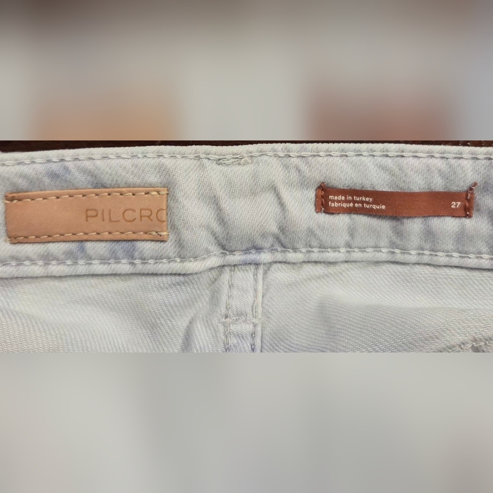 Pilcro High Rise Straight Tie-Dye Jeans- Light Wash- Super Nice On!! - Picture 2 of 13